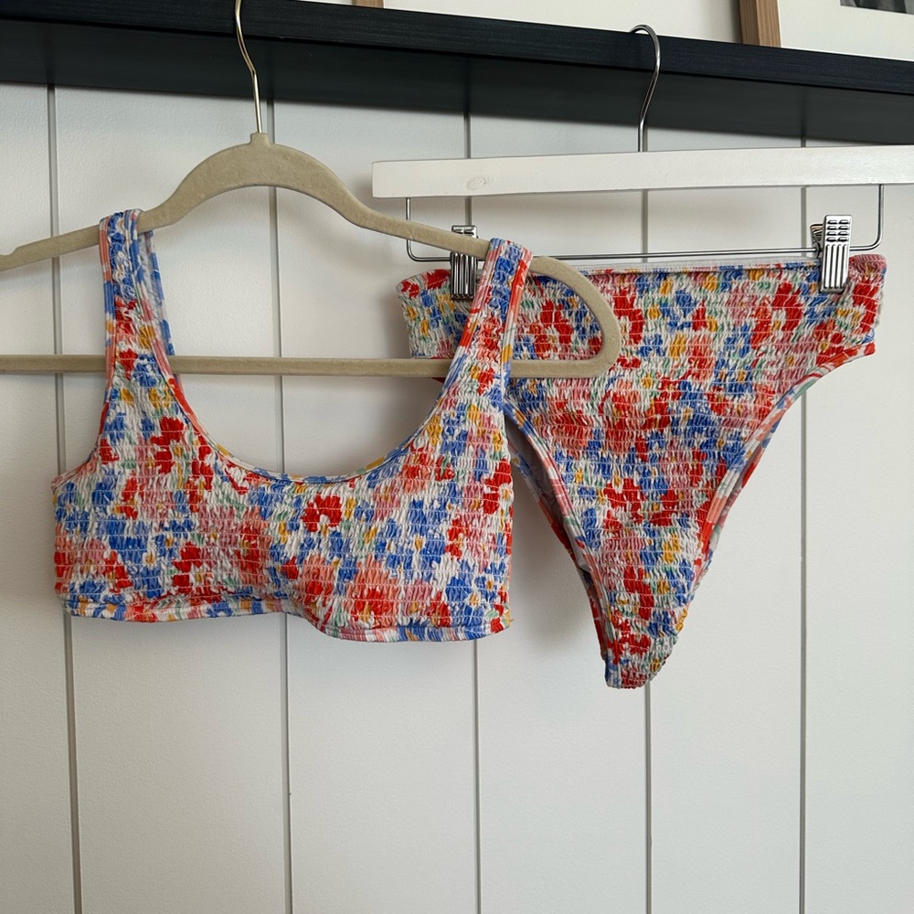 L space two piece high waisted swim suit